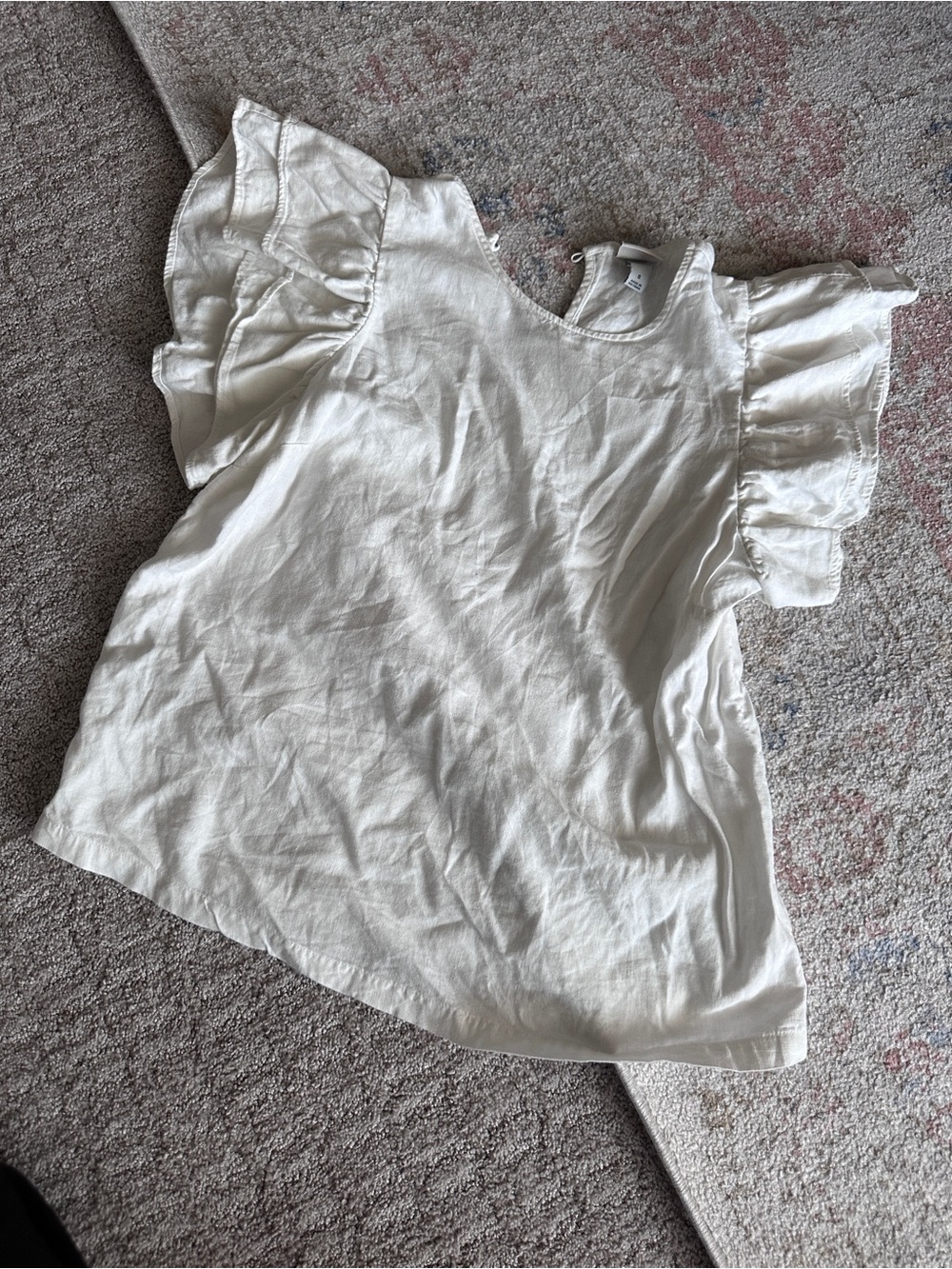 a new day Cream Linen Ruffle Sleeve Blouse size small